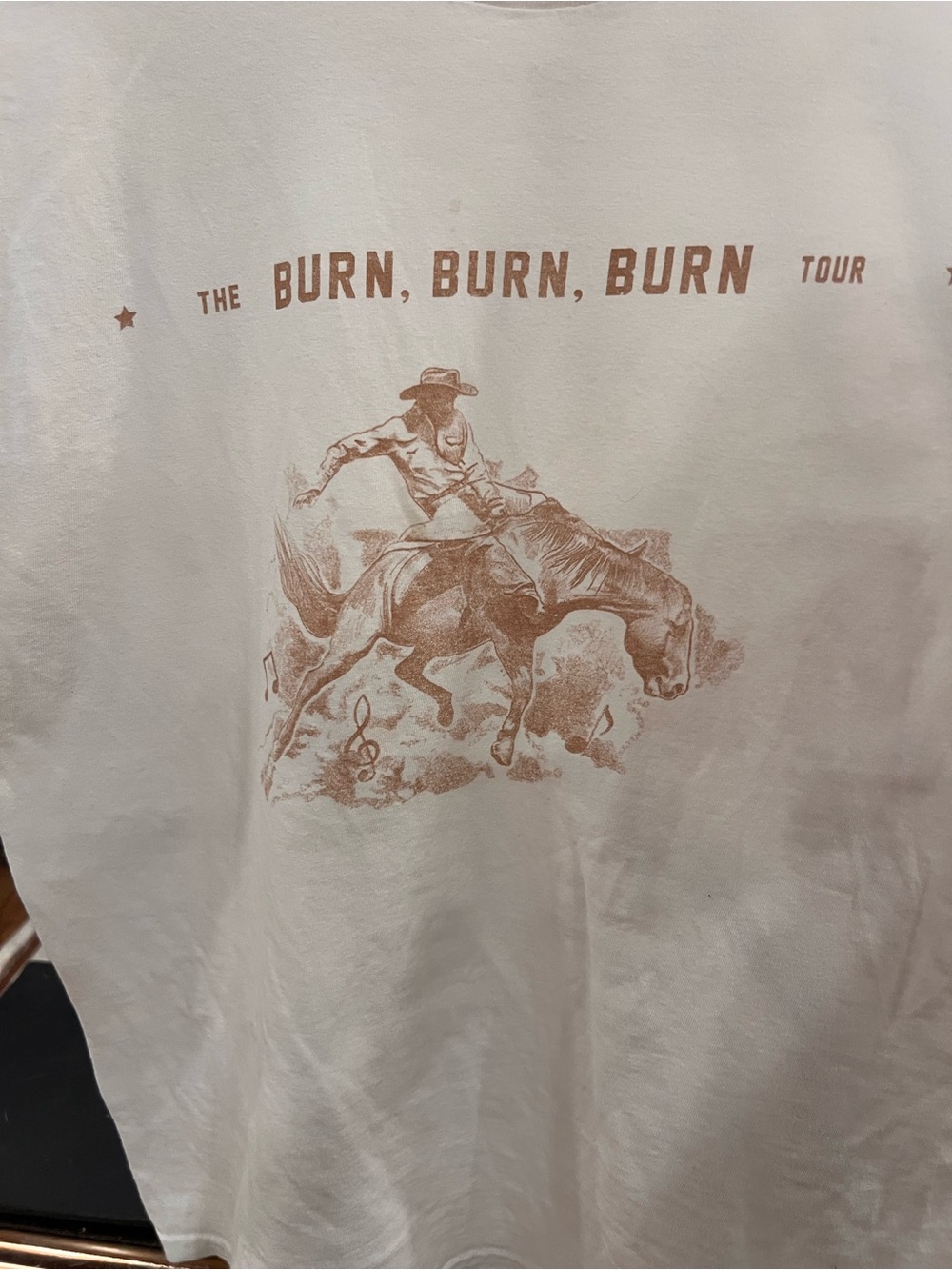 Zach Bryan 2023 'Burn, Burn, Burn' Tour Graphic Tee with Brown Rodeo Print